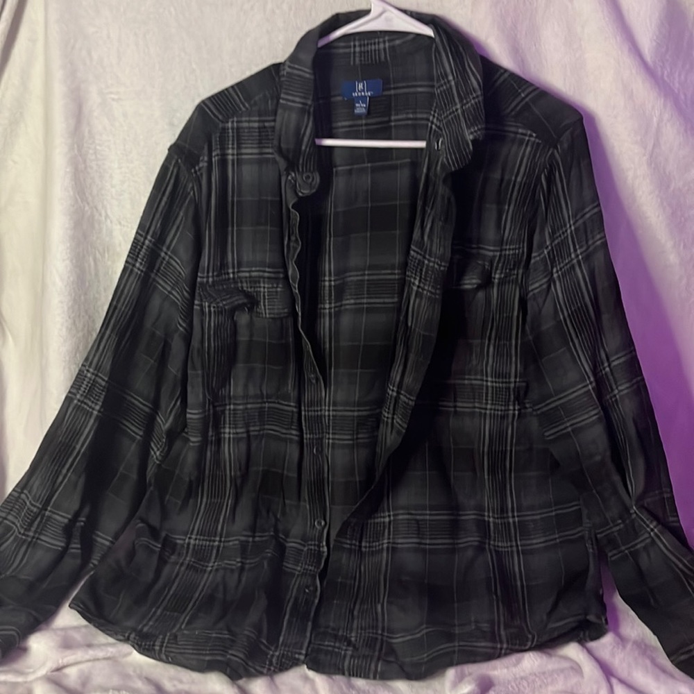 COPY - Gently used gray and black flannel, GEORGE brand, Mens Large